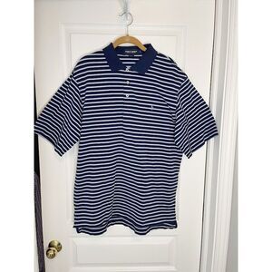 Polo Ralph Lauren Golf 100% PIMA Cotton Stripe Button Collar Polo Shirt